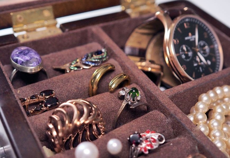Gold rings in a box