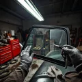 Фото по теме: Как правильно заменить лобовое стекло на клей-герметик в условиях обычного гаража.